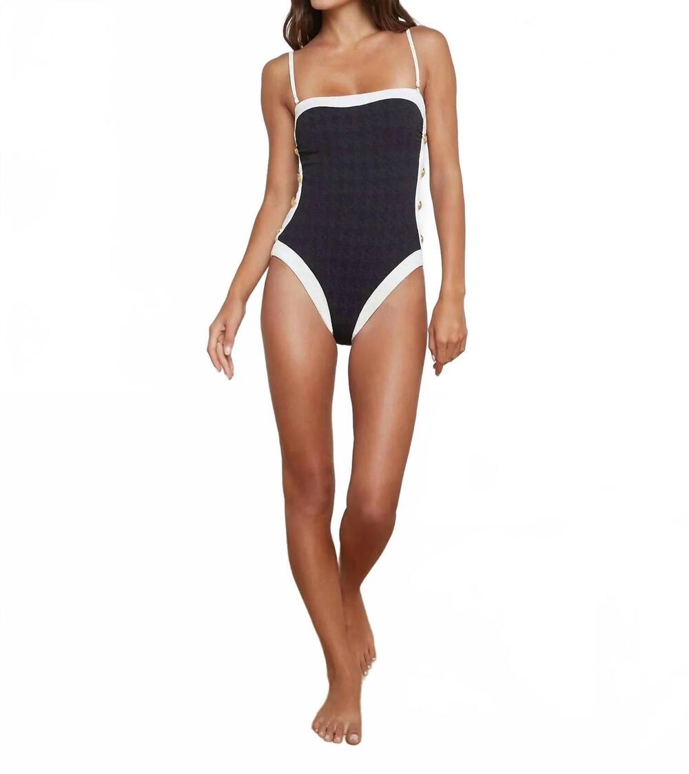 NEW L'AGENCE tory bandeau one-piece swimsuit in black